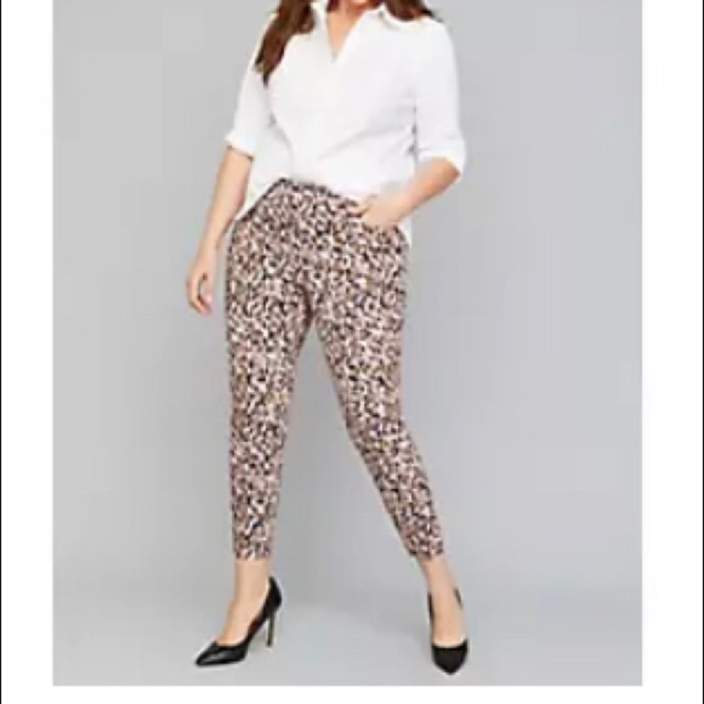 Pink leopard ankle pants